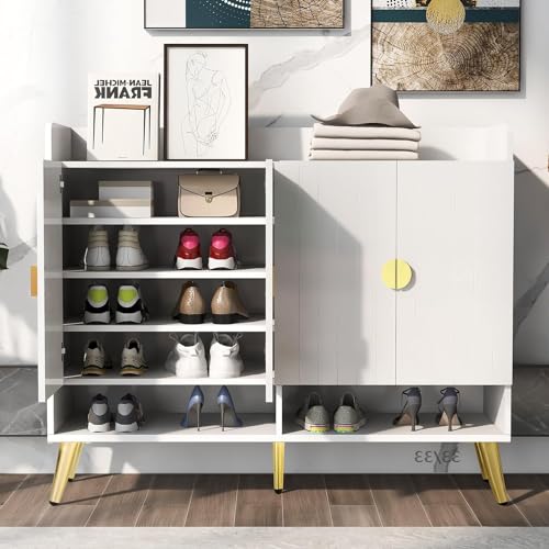 HYGRAD BUILT TO SURVIVE Shoe Cabinet Hallway Shoe Storage Rack Cupboard Organiser Shelf Stand Holder Storage Unit Hall Cabinet Sonoma Engineered Wood (White)