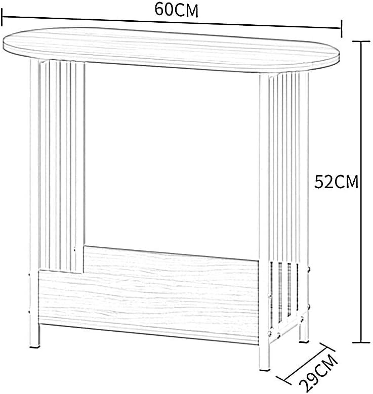 HYGRAD BUILT TO SURVIVE 2 Tier Narrow Wooden Bedside Sofa End Side Oval Top Table For Living Bed Room Furniture In White Colour