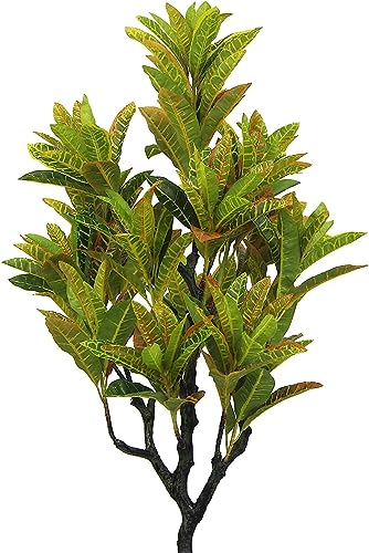 HYGRAD BUILT TO SURVIVE Tall Green Indoor Outdoor Artificial Faux Fake Decorative Home Office Exotic Tropical Plant (Ficus elastica variegata 150cm)