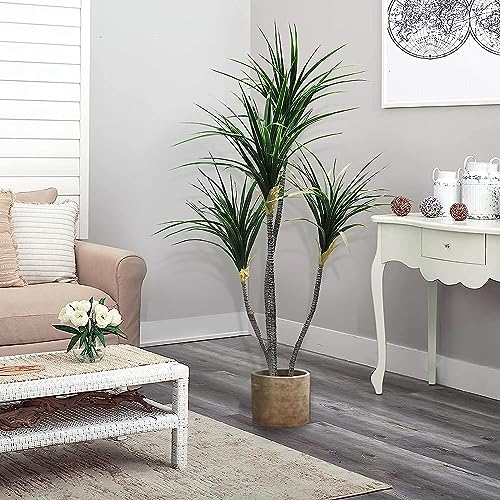 HYGRAD BUILT TO SURVIVE Tall Green Indoor Outdoor Artificial Faux Fake Decorative Home Office Exotic Tropical Plant (Dracaena Draco 150cm)