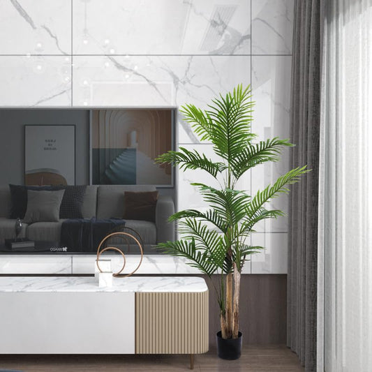 HYGRAD BUILT TO SURVIVE Tall Green Indoor Outdoor Artificial Faux Fake Decorative Home Office Exotic Tropical Plant (Areca Palm 160cm)