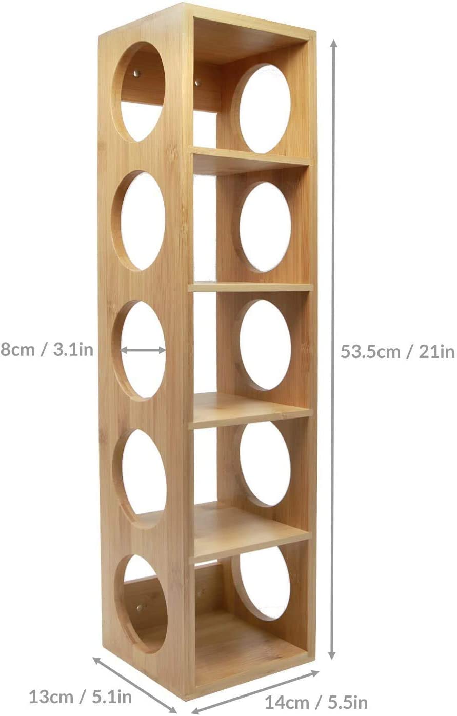 Hygrad Bamboo Stackable Wine Rack Stand Holder Wall Mountable, Free Standing or Horizontally