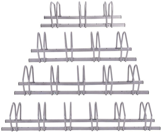 HYGRAD BUILT TO SURVIVE 2/3/4/5/6 Steel Metal Bicycle Bike Cycle Floor Wall Mount Rack Barriers Stand Holder In Silver