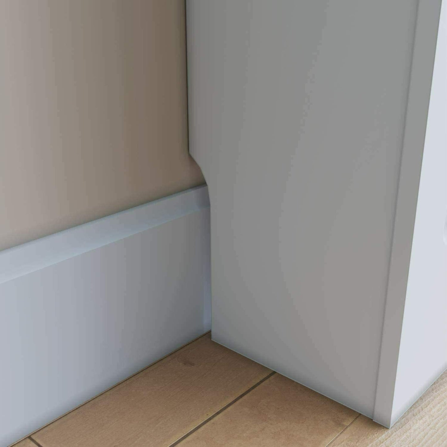 HYGRAD BUILT TO SURVIVE White Wooden Horizontal Slanted Radiator Cover Grill Cabinet Panel Shelf Hallway Furniture Medium 111.5 x 19 x 81.5 cms