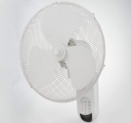 White Oscillating 3 Speed 16" Wall Mounted Ideal for Home and Office 40W Pedestal Fan with Remote Control