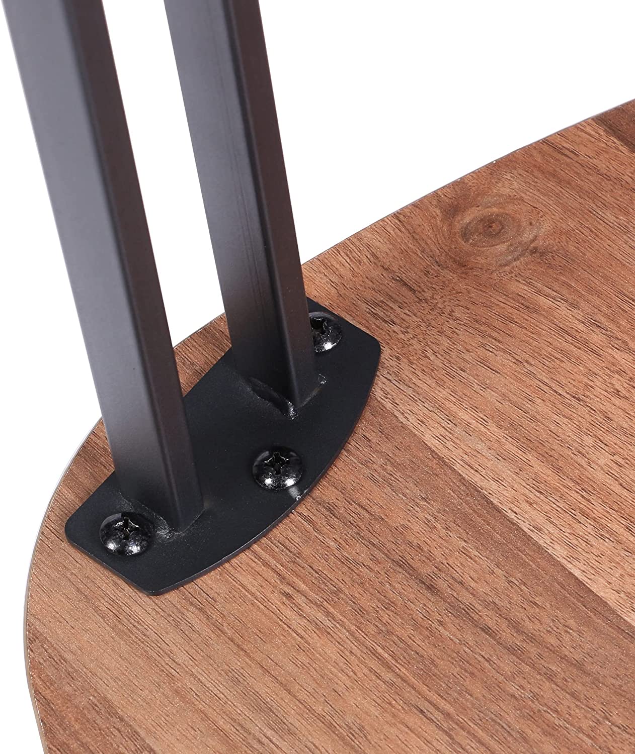 Set of Triangle Table Wood/Metal Coffee Living Room End Tea Nesting Tables Angled Legs