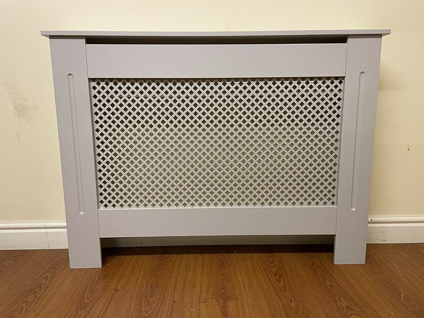 HYGRAD BUILT TO SURVIVE Free Standing Wooden MDF Central Radiator Heater Cover Grill Cabinet Shelf In White & Grey