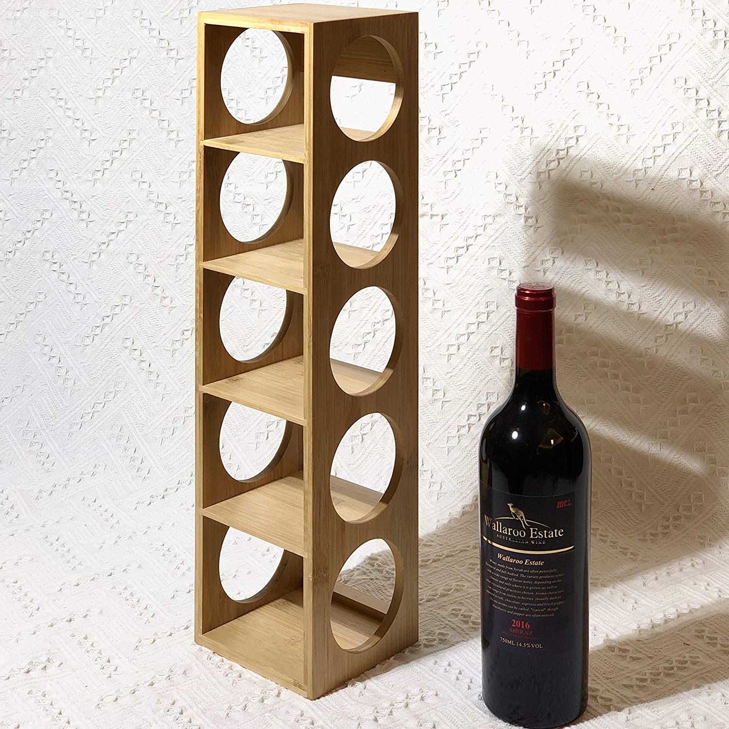 Hygrad Bamboo Stackable Wine Rack Stand Holder Wall Mountable, Free Standing or Horizontally